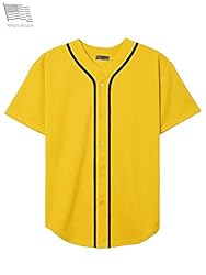 Hat and Beyond Mens Baseball Button Down Jersey
