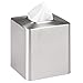 MetroDecor mDesign Facial Tissue Box Cover/Holder for Bathroom Vanity Countertops - Pack of 2, Brushed Stainless Steel