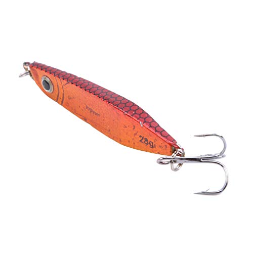 Yunzee Lead Bait Hook Hard Jigs Diving Sea Fishing Lures Popper Baits Tackle Saltwater Freshwater Lures Sinking Jigging Bait,Yellow