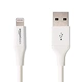 AmazonBasics Lightning to USB A Cable, Advanced Collection, MFi Certified iPhone Charger, White, 3 Foot
