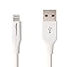 AmazonBasics Lightning to USB A Cable, Advanced Collection, MFi Certified iPhone Charger, White, 3 Foot