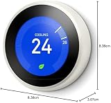 Google Nest Learning Thermostat 3rd Gen White Wi-Fi HVAC Control view 3