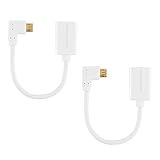 CableCreation [2-Pack 90 Degree Micro USB 2.0 OTG Cable, Right Angle On The Go Adapter, Compatible Flash Drives, Samsung Galaxy S7, S6, S6 Edge, Note 4/3, 6 Inch, White