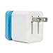LOOP Dual Port Foldable USB Wall Charger with Integrated Micro USB Cable for Smartphones - Blue