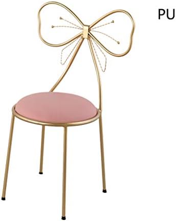 XinChen Creative Bow Tie Armchair, Household Ms Bedroom Dressing Table Makeup Chair Manicure Dressing Chair Household Decorative Stool Furniture,PinkA