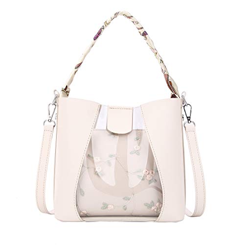 DZTZ New Women's Fashion Wild Solid Elegant Print Single Shoulder Messenger Bags (White)
