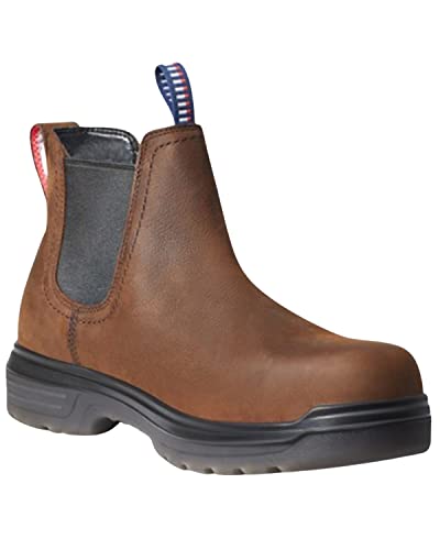 ARIAT BMVY9 Mens Turbo 8" USA Assembled Waterproof Carbon Toe Work Boot Rich Br…