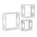 brightmaison Childrens Square Cube Wall Shelves – Varying Sizes 3 Set Shelf – Nursery Room Wall Mount White Floating Wood Box Display Kids Favorite Books, Photos, and More