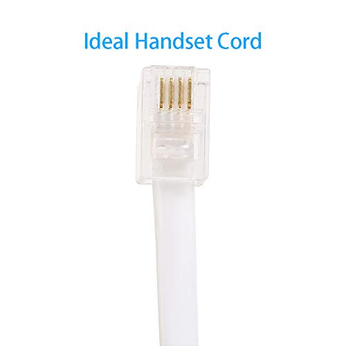 Urmust 2 Pack Black Coiled Telephone Handset Cord 10 Ft Uncoiled / 3 ft Coiled Landline Telephone Accessory (White) - Thumbnail 4