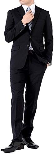 アウトレットファクトリー Outlet Factory 春夏メンズ2パンツスーツ Wool混生地 ご家庭で洗濯可能 サマースーツ スリムモデル 2ツボタンビジネススーツ