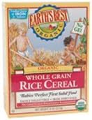 EARTHS BEST CEREAL WHLGRN RICE ORG, 8 OZ
