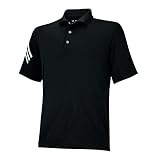 adidas Golf Boy's 3-Stripes Polo, Black/White, Small