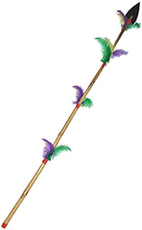Native American Indian Fancy Dress Costume Fancy Dress Party – Toy Spear Gun with Feathers Bamboo Multicolour