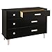 Babyletto Lolly 6 Drawer Assembled Double Dresser, Black/Washed Natural