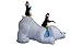 6 Foot Long Christmas Inflatable Penguins Fishing on Polar Bear Decoration