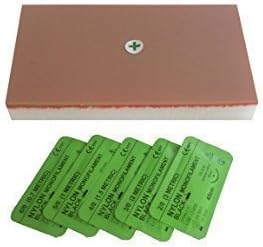 Suturing Doctor Suturing Pad Training Set - BROWN SKINTONE PAD with FREE 10 TRAINING SUTURES & FREE 1 x Crilewood Needle Holder!