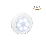 EVERMARKET Motion Sensor Light, Wireless Battery-Powered LED Night Light, Stick-anywhere Indoors, Safe for Kids, Great for Hallway, Closet, Stairs, Bathroom, Bedroom, Kitchen, etc. (White)