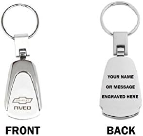 Personalized Chevy Aveo Keychain &amp; Keyring - Chrome Teardrop