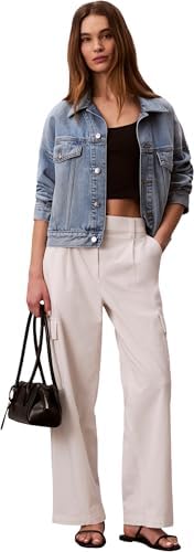 Donna Pantaloni in Tessuto Cotton Ewaist Cargo Pant con Vita Elastica, Beige (Tofu), M