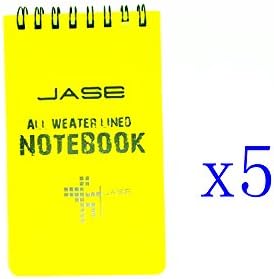 ANBANA ® Tactical Shirt Pocket All-Weather Waterproof 3x5 inches Notebook (Yellow x5)