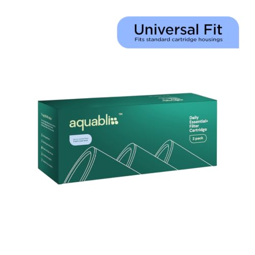 Aquabliss SFC220 Daily Essential Filter Cartridge (3-Pack) | Reduces chlorine, THMs & sediment. Filtration only, no mineral infusion. Replace every 3-6 months depending on water quality.