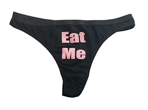 Eat me thong panty sexy kinky (large, black/pink)