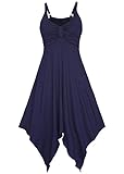 Women Summer Sleeveless V Neck Elastic Irregular Hem Backless Dress