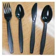Goldmax Platinum Series Black Polystyrene Extra Heavy Weight Fork, 14.5 x 8.25 x 8.5 inch - 10 per case.