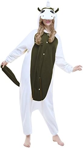 NEWCOSPIAY Newcosplay Adult Anime Unisex Unicorn Pyjamas Halloween Onesie Costume (XL, Black Unicorn)