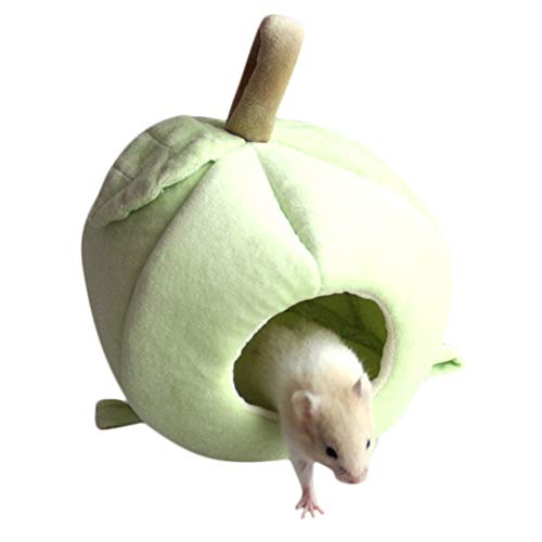 Cute Plush Winter Warm Hamster Hedgehog Rat Squirrel Nest Bed House Guinea Pig Bed Nest Pad Cage Pet Supply Hamster Warm Nest For Rat Hedgehog Squirrel House Guinea Pig Sweet Room House (Green)