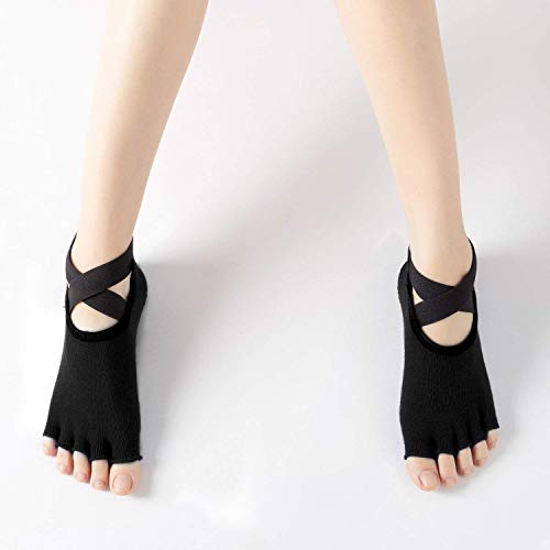 Ifnow Yoga Socks for Women with Grip & Non Slip Toeless Half Toe Socks for Pilates Ballet Barre Dance Barefoot Workout - Thumbnail 4