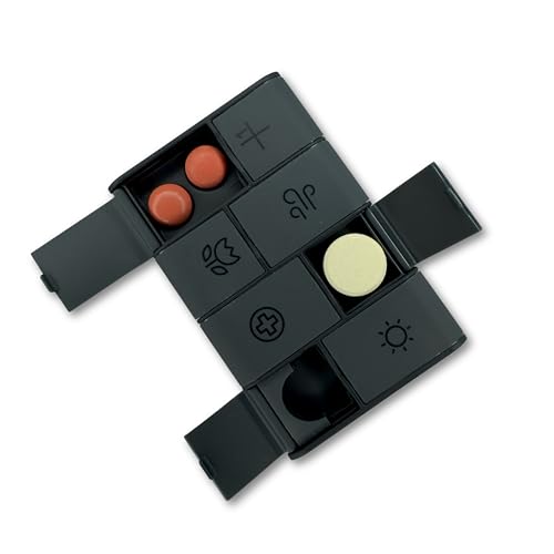 Photo 1 of Mote Wallet Credit Card Size Pillbox Carry Medications, Pills 7 Day Weekly Organizer Pill case, Mini, Small Holder, Tiny, Travel, mote, Medicine (Mini Raven)