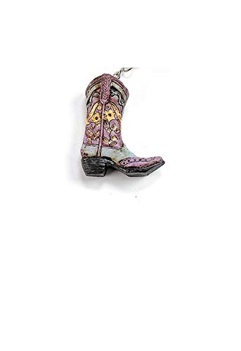 Fancy Colorful Western Cowboy Boot ceiling fan pull (PURPLE-BLUE)