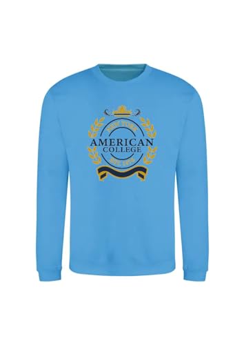 AMERICAN COLLEGE USA Maglione con Cappuccio per Bambini Ragazza Sweatshirt, Indaco, 12 Anni Unisex Kids