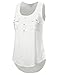 JJ Perfection Women's Solid Woven Scoop Neck Sleeveless Tunic Tank Top Offwhite L