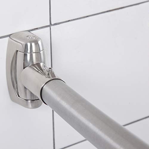 TENOVEL Rust Proof Adjustable Curved Shower Curtain Rod，50" 72" Inch