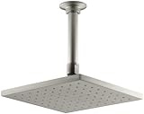 KOHLER K-13695-BN 8-Inch Contemporary Square Rain Showerhead, Vibrant Brushed Nickel