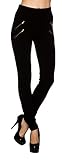 A.S Thick Sexy High Rise with Double Zippers Skinny Long Jegging Pants
