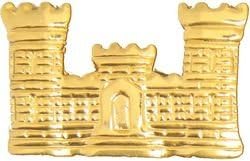 Army Corps of Engineers Lapel Pin or Hat Pin (Gold Finish, 3/8")