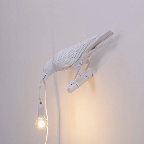 Lampada In Resina"Vogel Lamp" Cm.32,8X14,5 H.12,3 - Linker Kijkt White - Afbeelding 3