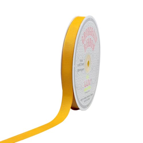 Creative Ideas 50-Yard Solid Grosgrain Ribbon, 5/8-Inch, Light Gold