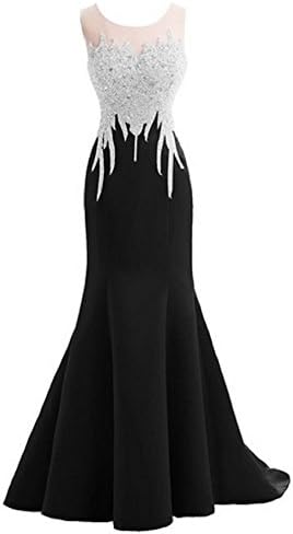 Aolaifei Crystal Mermaid Sexy Backless Sparkly Long Prom Evening DressesALF0144BK-US18Plus