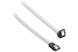 CableMod ModMesh Sleeved Right Angle SATA 3 Cable (White, 30cm)
