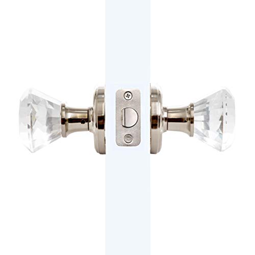 BINO Crystal Functional Interior Door Knobs Set Satin Nickel