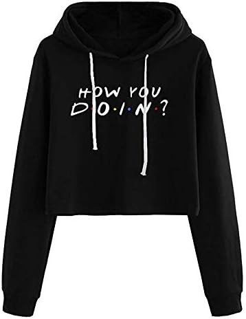Women Teen Girls Rose Print Cold Shoulder Crop Top Printed Hoodie Long Sleeve Pullover Croptop Sweatshirt