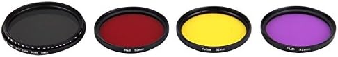 JUNESTAR 4 in 1 Proffesional 52mm Lens Filter(ND2-400 + Red + Yellow + FLD / Purple) for GoPro HERO5 / 4s / 4 / 3+ / 3 / 2 &amp; Xiaomi Xiaoyi Yi I / II 4K &amp; SJCAM Sport Action Camera