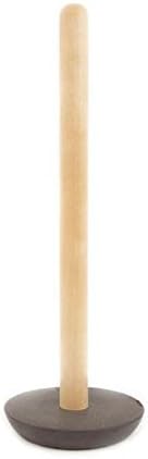 Iris HantverkBirch Wood and Soft Concrete Toilet Roll Paper Holder in Dark Grey