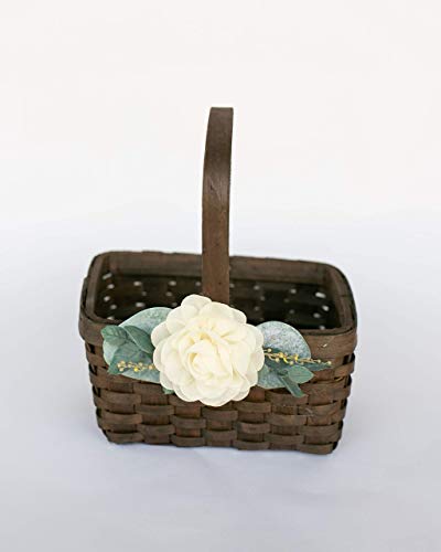 Flower Girl Basket - Wood Wedding Toss Petal Basket - Boho Flower Girl Basket by Ragga Wedding