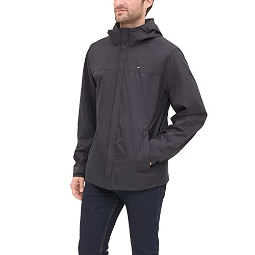 Tommy Hilfiger Men's Waterproof Breathable Hooded Jacket, Black, Medium