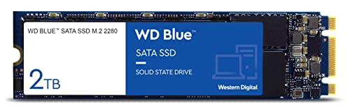 WD Blue SATA SSD M.2 2280 2 TB (interne SSD, hohe Zuverlässigkeit, Lesevorgänge bis zu 560 MB/s, stoßsicher und WD F.I.T. Lab-zertifiziert)
